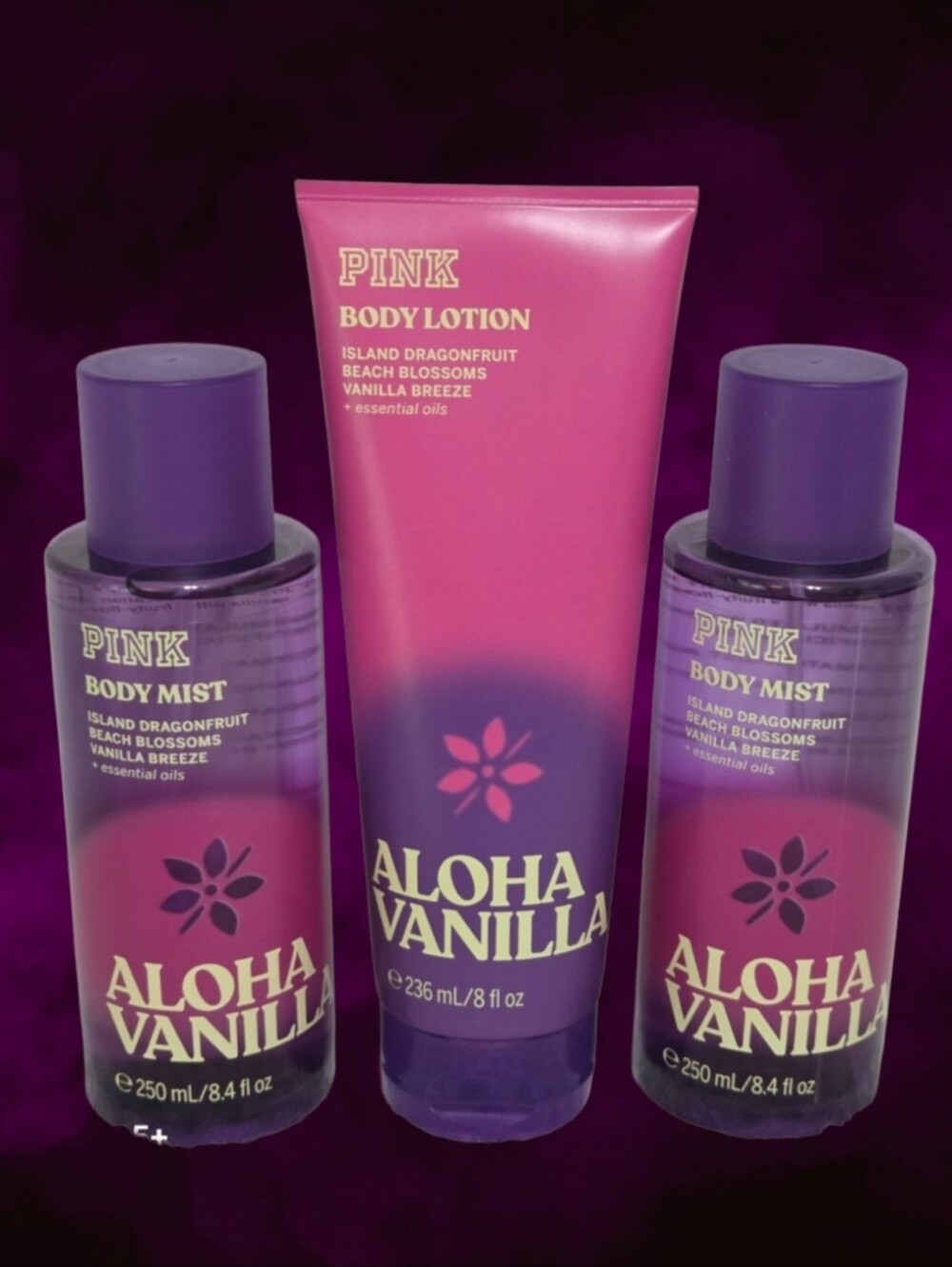 Victoria’s Secret PINK Aloha Vanilla Bundle 3PC New!♡♡